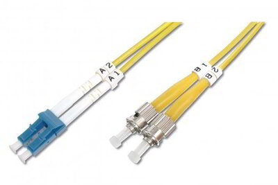 DIGITUS - optikai szálas egymódusú patchkábel, LC / ST 3m - DK-2931-03