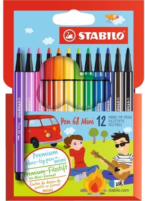 Stabilo Pen 68 Wallet mini 12db-os vegyes színű rostirón készlet