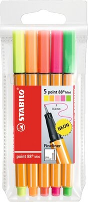 Stabilo Point 88 Mini neon 5db-os vegyes színű tűfilc készlet