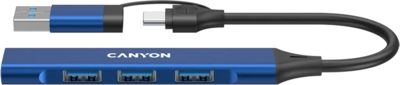 CANYON - 4 portos USB-C elosztó OnHub 02 - CNS-TDS02BL