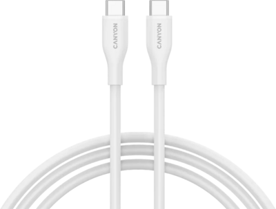 CANYON - USB-C - USB-C kábel CC60SC10 (szilikon, USB 2.0, 1m) - CNS-CC60SC10W