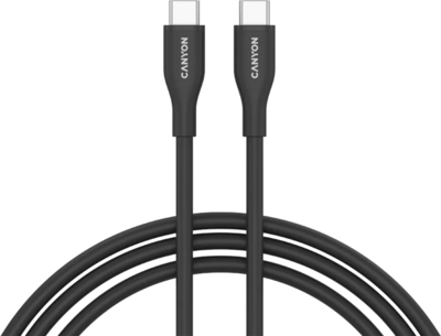 CANYON - USB-C - USB-C kábel CC60SC10 (szilikon, USB 2.0, 1m) - CNS-CC60SC10B