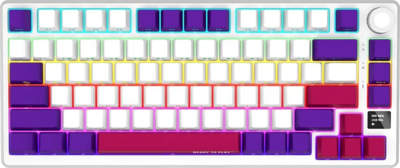 LORGAR - Pro KBP7075W (US LAYOUT) - TOXIC PURPLE SWITCH - WHITE - LRG-KBP7075W-WH-US