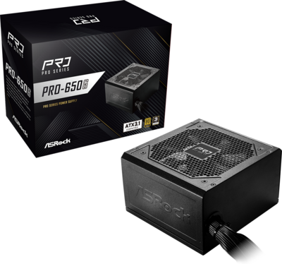 ASRock - ATX desktop tápegység 650W 80+ Gold BOX - PRO-650G