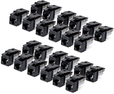 Startech - 24 db-os RJ45 Ethernet Keystone Jack - C6KEY110BK24PK
