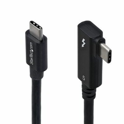 Startech - 80 cm derékszögű Thunderbolt 5 kábel, 80 Gbps/Akár 120 Gbps, 240 W PD, 8K 60Hz - TBLT5MM80CM240WRA