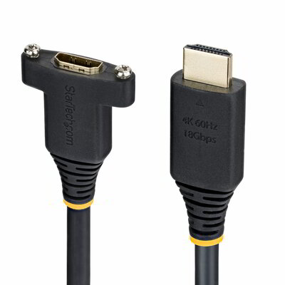 Startech - 2 m-es panelre szerelhető HDMI-kábel, nagy sebességű HDMI panelre szerelhető hosszabbítókábel, 4K 60Hz/1440p 144Hz - HDMI2PNLFM-2M