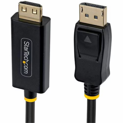 Startech - 2 m-es DisplayPort - HDMI adapterkábel fogós csatlakozókkal, 4K 60Hz, HDR, egyirányú - 2M-DP-HDMI-4K60-GR