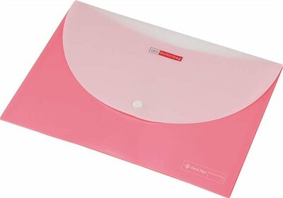 Irattartó tasak, A4, PP, patentos, két zsebes, 200 mikron, PANTA PLAST, rózsaszín