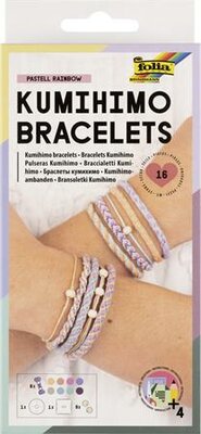 Kreatív ékszerkészítő szett, 16 darab, FOLIA "Kuminimo", pasztel színű karkötők