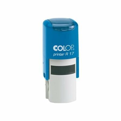 Bélyegző, kör, COLOP " Printer R 17", kék ház - kék párna