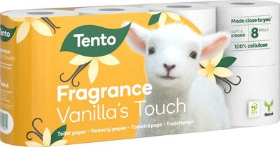 Toalettpapír, 3 rétegű, kistekercses, 8 tekercs, TENTO "Vanilla's Touch", fehér, (8 tek)