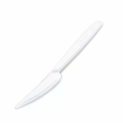Kés, műanyag, többször használatos, 18 cm, 50 db "Premium", fehér, (50 db)