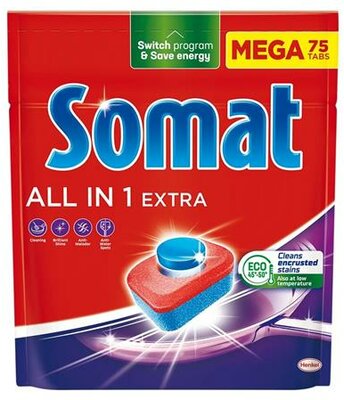 Mosogatógéptabletta, 75 db, SOMAT "All in 1 Extra", (75 db)