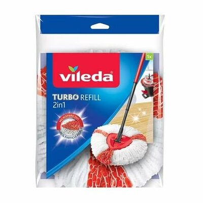 Felmosó utántöltő fej, VILEDA "Turbo 2in1", fehér-piros
