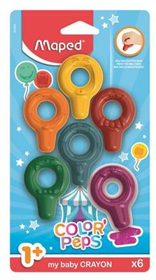 Zsírkréta, MAPED "Color'Peps Baby", 6 különböző szín, (6 db)