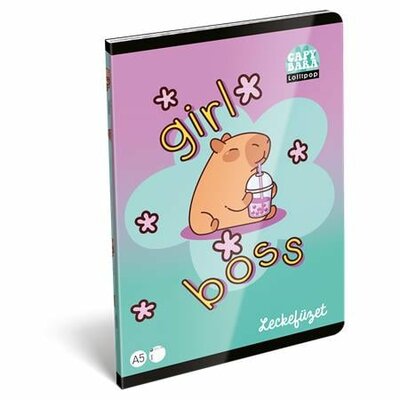 Füzet, tűzött, A5, lecke, 40 lap, LIZZYSULI, "Lollipop Capybara"