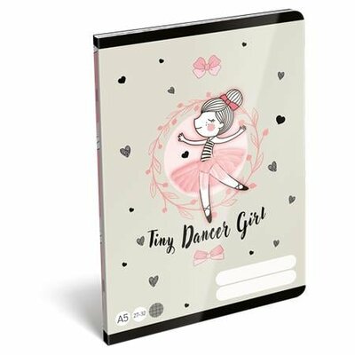 Füzet, tűzött, A5, kockás, 32 lap LIZZYSULI, "Tiny Dancer, Lovely Ballerina", "27-32"
