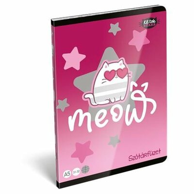 Füzet, tűzött, A5, szótár, 32 lap, LIZZYSULI, "Kit tok Stars Purrfect", "31-32"