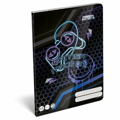 Füzet, tűzött, A5, sima, 32 lap, LIZZYSULI, "Esport, Gamer on Duty","20-32"