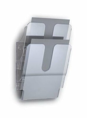 Prospektustartó, fali, álló, A4, DURABLE "FLEXIPLUS 2", áttetsző, (2 db)