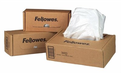 Hulladékgyűjtő zsák iratmegsemmisítőhöz, 50-75 literes kapacitásig, FELLOWES, (50 db)