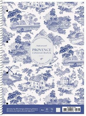 Spirálfüzet, A4+, kockás, 80 lap, SHKOLYARYK "Provence", vegyes