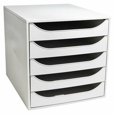 Irattároló, műanyag, 5 fiókos, EXACOMPTA "Ecobox Office", szürke