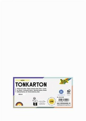 Dekorkarton, 2 oldalas, A4, 220 g, 100 lap, FOLIA, fehér, (100 lap)