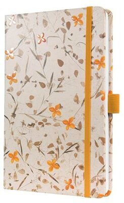 Jegyzetfüzet, exkluzív, 135x203 mm, vonalas, 87 lap, keményfedeles, SIGEL "Jolie" Bloom Orange