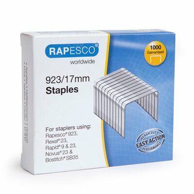 Tűzőkapocs, 23/17, horganyzott, RAPESCO, (1000 db)