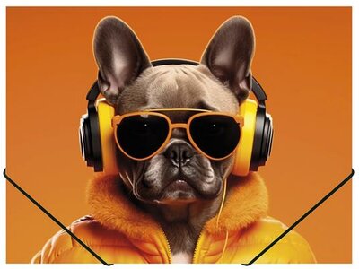 Gumis mappa, 15 mm, PP, A4, PANTA PLAST, "Cool dog"
