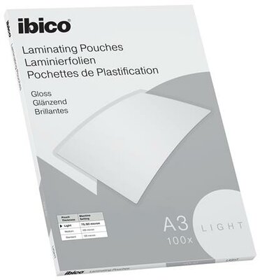 Meleglamináló fólia, 80 mikron, A3, fényes, IBICO "Light", (100 db)