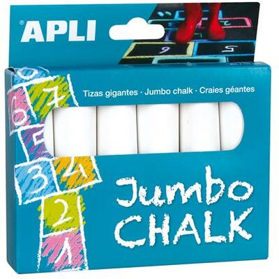 Aszfaltkréta, kerek, jumbo, APLI, fehér, (6 db)