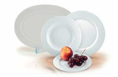Desszertes tányér,ROTBERG, fehér, 19 cm, 6db-os szett, "Basic", (6 db)