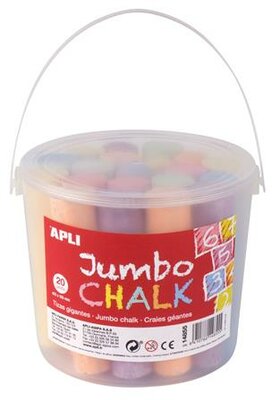 Aszfaltkréta, kerek, jumbo, 20 darabos, APLI, vegyes színek, (20 db)