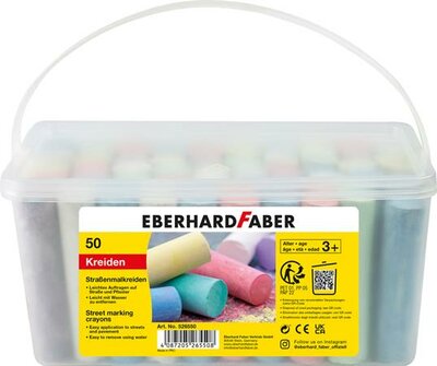 Aszfaltkréta, 50 darabos, EBERHARD FABER, 8 különböző szín, (50 db)