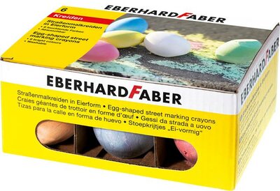 Aszfaltkréta, tojás alakú, EBERHARD FABER, 6 különböző szín, (6 db)