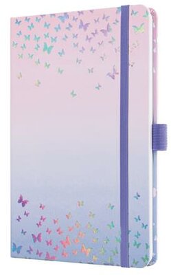 Naptár, A5, heti, 2027, kemény borító, SIGEL "Jolie", Butterfly Confetti Candy