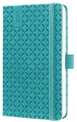 Naptár, A6, heti, 2027, kemény borító, SIGEL "Jolie", aqua zöld