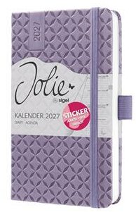 Naptár, A6, heti, 2027, kemény borító, SIGEL "Jolie", Lavender Purple
