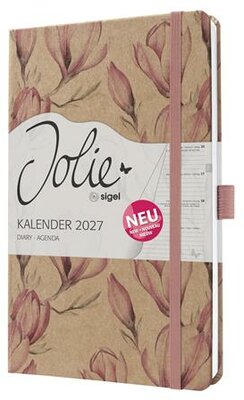Naptár, A5, heti, 2027, kemény borító, SIGEL "Jolie", Magnolia Dreams