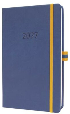 Naptár, A5, heti, 2027, kemény borító, SIGEL "Linescape", kék-sárga