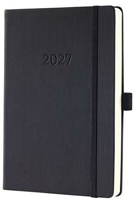 Naptár, A5, napi, 2027, kemény borító, SIGEL "Conceptum", fekete