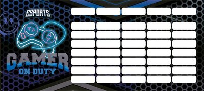 Órarend, tolltartóhoz, kétoldalas, LIZZYSULI, "Esport Gamer on Duty", (25 db)