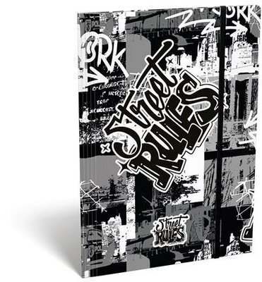 Gumis mappa, karton, A4, LIZZYSULI, "Street Rules"