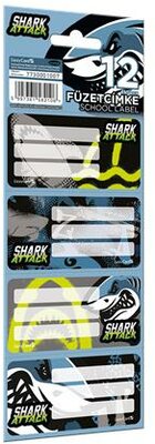 Füzetcímke, 12 db, LIZZYSULI, "Shark Attack", (12 db)