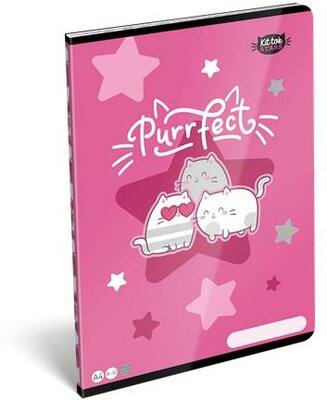 Füzet, tűzött, A4, vonalas, 32 lap LIZZYSULI, "Kit tok Stars Purrfect"