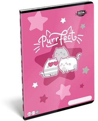 Füzet, tűzött, A4, kockás, 32 lap LIZZYSULI, "Kit tok Stars Purrfect"
