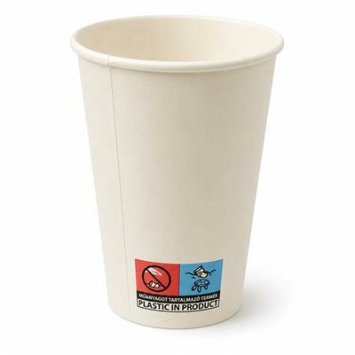 Papírpohár, 3 dl, 80 mm átmérő, 50 db, fehér, (50 db)